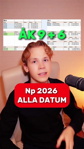 NP 2026 ALLA DATUM ‼️ I den här videon visar jag er exakt när era np är, både för er i 6an och 9an!! Det finns ett ”hemligt prov” för er i 9an som man kanske missar, vilket är nytt för iår #np #skoltips #datum