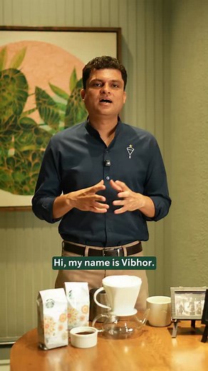12K views · 89 reactions | A perfect cup of coffee begins with the perfect brew. Vibhor is here to demonstrate the craft of making Pour Over coffee using our India Estates Single-Origin Coffee. Watch as he takes you through the aroma, the flavours, and everything in between. ✨ [Starbucks India, Coffee, Single-Origin Coffee, Pour-Over, Indian Coffee Estates] | Starbucks India | Facebook
