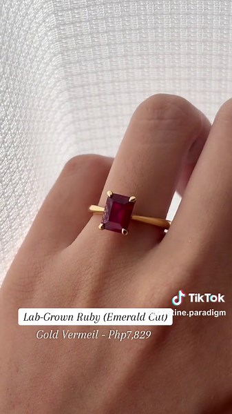 Customized Lab-Grown Ruby Rings in Gold Vermeil