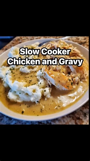 Barb Miller on Instagram: "Slow Cooker Chicken and Gravy This is one of those easy comfort meals that basically cooks itself and tastes like you worked way harder than you did. Perfect over mashed potatoes with a side of rolls! Ingredients 2 cans cream of chicken soup 2 cans water (use the soup cans) 2 packets chicken gravy mix 2 packs chicken breasts Garlic powder, salt, and pepper Mashed potatoes (the bagged ones work great — just add butter!) Directions Add the cream of chicken soup, water, a