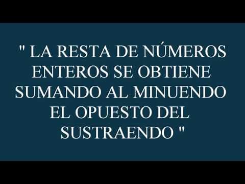 # RESTA DE NÚMEROS ENTEROS
