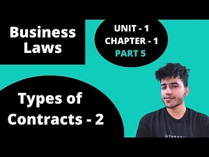 1.6 Business Laws | Types of Contracts 2 | Contract Act | 1st Sem | BCom Hons, BBA, BMS | DU