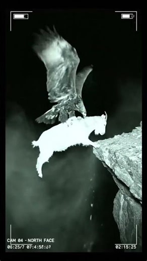 EAGLE ATTACK! 🦅 Drags Goat Off Cliff (CCTV) #cctv #natureismetal #predator #wildlife #securitycamera