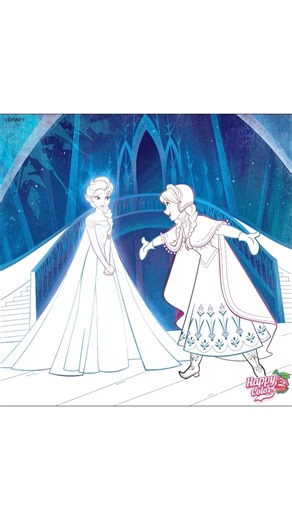 ❄️ Sisters forever! #ColorWithCutie #Frozen #Elsa #Anna #DisneyColoring