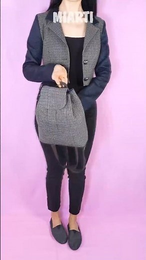 DIY Backpack from Old Jacket Miarti🪡🧵✂️ 👜