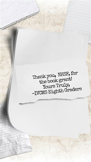 We love it when students share their appreciation for our grants! These students are from the 8th Grade Core Book Club at Itliong Vera Cruz Middle School. THIS is why we are always raising money for our schools! Our Diamonds in Education gala funds programs just like this one. | New Haven Schools Foundation