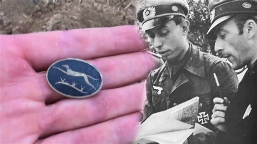 German dog tags, Iron Cross relic and a rare SS ring unearthed on a former WWII camp field