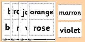 French Colours Vocabulary Flashcards