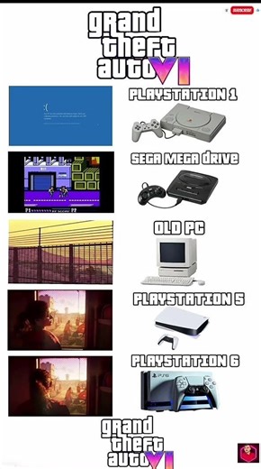 GTA 6 on Mega Drive vs PS5 comparison #GTA6 #Console #Evolution