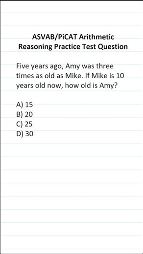 ASVAB/PiCAT Arithmetic Reasoning Practice Test Q: Simple Arithmetic #acetheasvab w/ #grammarhero