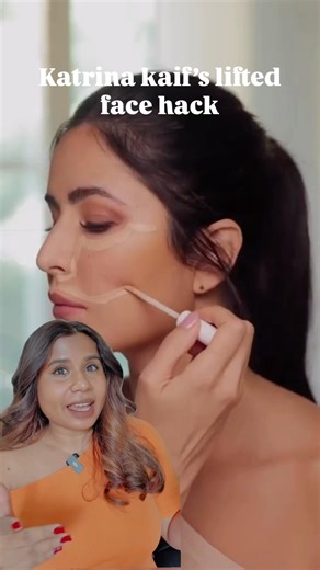 Testing KATRINA KAIF’s Lifted face hack using concealer #katrinakaif #celebrity #makeuphacks