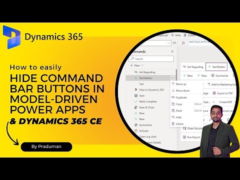 How to Hide Command Bar Ribbon Buttons in Model-Driven Power Apps & Dynamics 365 CE MSCRM
