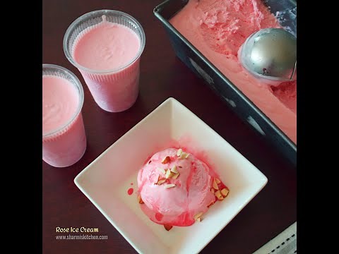 Rose Ice Cream Recipe | No Churn - 3 Ingredients Rose Ice Cream