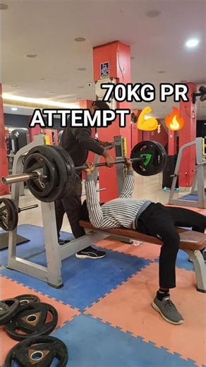 70KG Flat Bench Press PR | Strength Test Begins 💪🔥 #motivation #ytshorts #70kgBenchPress