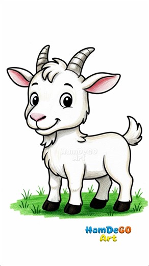 Quick Draw! 🎨 Simple Adorable Goat Sketch! How to Draw a Mountain Goat Step-by-Step for Beginners! 🍀 #learntodraw #goatart #quickdrawing #simpledrawing #beginnerartist #arttutorial #diyart #viralvideo #foryoupage #trendingnow #sketchbook #wildlifeart | Hamdego Art