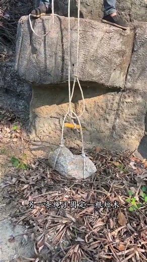 高空取石小技巧#古人的智慧#高空作業#生活技巧