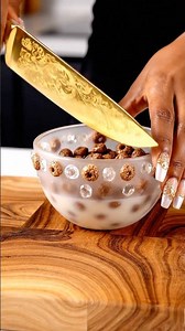 ASMR Cutting a Glass Bowl of Chocolate Weetos