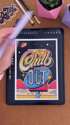 My second artwork using @vectornator 🛸✨ I’m so glad I’ve discovered this app, I used to draw vectors all the time before I got my iPad and now I can do vector artworks from my bed. Yay! ☕ Download the Vectornator app for free from the Apple Store. #vector #vectornator #vectornatorart #vectornatorturorial #lettering #retro #retrosign #logo #logodesign #typography #digitalart #nostalgia #customtype #handlettering