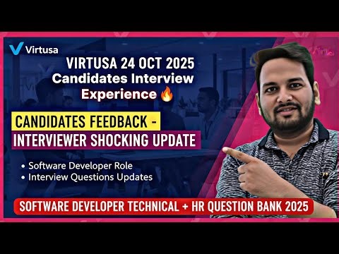 VIRTUSA 24 Oct Interview Experience | Interviewer Fails Candidate |SD Technical + HR Question Bank