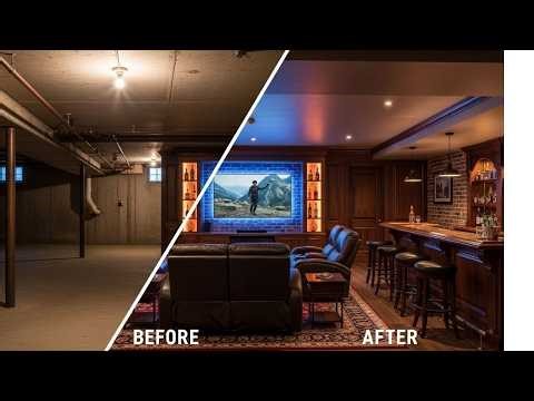 Before & After: Stunning Man Cave Basement Makeover You Need to See