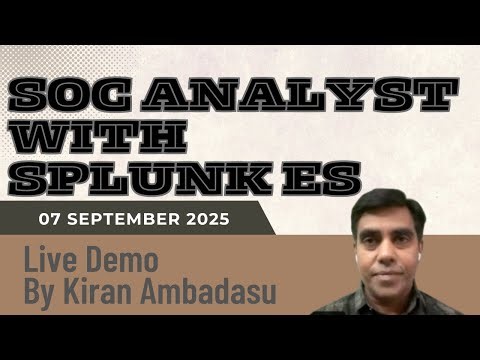 SOC Analyst with Splunk ES Demo | Tech Tonic with Kiran
