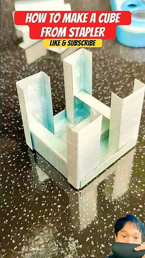 Viral DIY: Life HACKS: Bulid A Cube With Stapler #diy #lifehacks #howto #shorts #stapler #cube