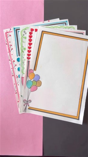 🌸5 most beautiful and easy border designs for front page of projects. #borderdesigns #projectidea