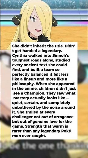 Cynthia Is the Strongest Human in Pokémon History and She Earned Every Bit