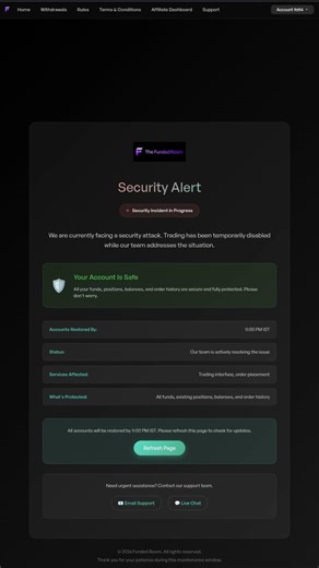 The funded Room by Mayank Raj prop firm par hua cyber attack #thetraderoom #thefundedroom