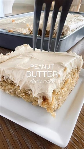 Fantabulosity / Jessica Burgess on Instagram: "Peanut Butter Sheet Cake with Peanut Butter Frosting 🥜🍰 ▢ 2 cups all-purpose flour ▢ 2 ¼ cups granulated sugar ▢ 1 teaspoon baking soda ▢ ½ teaspoon kosher salt ▢ 1 cup water ▢ ½ cup unsalted butter (1 stick) ▢ ¾ cup creamy peanut butter ▢ ½ cup buttermilk ▢ 2 large eggs ▢ 2 teaspoons pure vanilla extract ▢ 1 cup unsalted butter (2 sticks), softened ▢ 1 cup creamy peanut butter ▢ 2 teaspoons pure vanilla extract ▢ 1 pinch kosher salt ▢ 4 cups powd