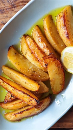 Matt Mancuso | Chef + Recipes on Instagram: "Easy Greek-Style Lemon Potatoes 🍋 These lemon potatoes come together with just a handful of pantry staples and one pan. They roast up crispy on the edges and melt-in-your-mouth tender inside, all while soaking in a punchy lemon-garlic broth. It’s the kind of side dish that quietly steals the spotlight. Full recipe on my site, link in bio 🔪"