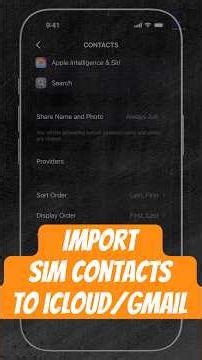 Import SIM Contacts to iCloud or Gmail on iPhone 17