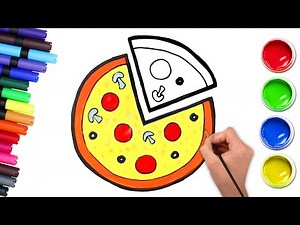 ✏️ How To Draw A Tasty Cheese Pizza🍕 - Easy Step by Step Drawing, Coloring for Kids