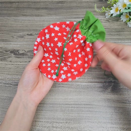 How to make drawstring mini bag that look like strawberry 🍓 Erisa | Modelist/Terzi Hatice DEMİR
