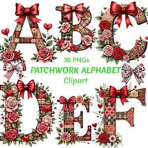 Patchwork Alphabet Clipart, Quilted Letters & Numbers PNG, Sewing Font, Fabric Texture Alphabet, Kids Nursery Decor - Etsy