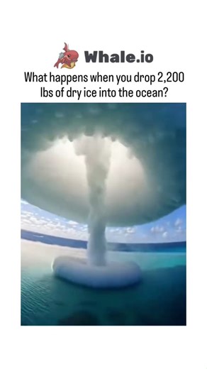 Ayu 🌚 on Instagram: "Instagram depicts a massive dry ice block dropped from an aircraft into turquoise ocean waters, generating an explosive fog plume via rapid CO2 sublimation, though multiple sources identify it as Al-generated for dramatic effect. Dry ice at -108°F sublimes instantly in water, releasing about 8.4 cubic feet of CO2 gas per pound-yielding roughly 553,000 quarts from 2,200 pounds, not the post's overstated 8.98 million quarts, per standard thermodynamic calculations. Replies ex
