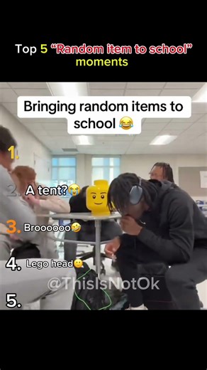 Ranking the funniest "Random item to school" moments 🤣🤣