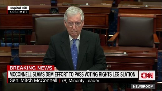 Senate Minority Leader Mitch McConnell delivers scathing floor speech strongly pushing back against President Biden’s voting speech in Atlanta | CNN