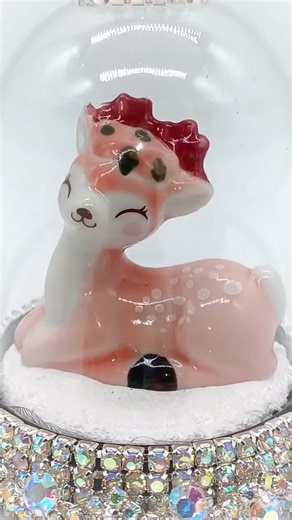 Pink Deer 4 Inch Cloche, Dome, Ornament, Silver-tone - Etsy