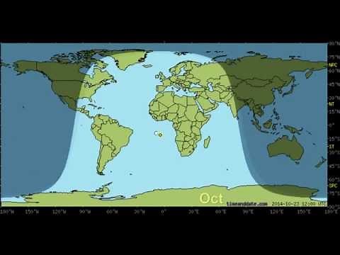 Day and Night World Earth Map with Sun and Moon position (Every 24 hours) 1: Moon Calculator 2:Sun