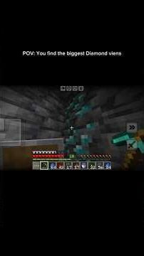 POV- you find the biggest diamond vein #minecraft #gaming #minecraftadventure #mining
