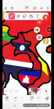 Asia Flag Map Speed Art