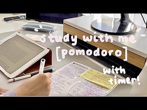 study with me with chill lofi music | Pomodoro Method (25 minute study x 5 minute rest)