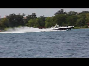 48 ft. Fountain Express Cruiser on the Detroit River.