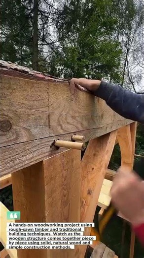 Building a Wooden Structure with Rough-Sawn Timber #Woodworking #DIY #Construction