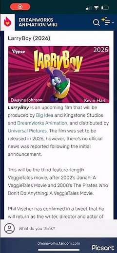 Untitled LarryBoy Movie (2026) #shorts #veggietales #bigideaentertainment #universalpictures