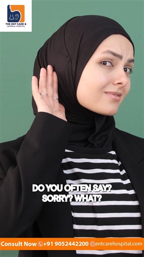 Do you often say ‘Sorry, what?’ 👂 It could be an early sign of hearing loss. Don’t ignore it — early detection makes all the difference! Visit ENT Care Hospital for a free hearing test today. Let’s help you rediscover the sounds of life 💙 Book your hearing test : 📞 Phone: 91 9052442200 📍 Location: https://maps.app.goo.gl/6xmfbyeoF51Ux2qq8 🌐 Website: https://entcarehospital.com #HearingTest #HearingAwareness #ENTCareHospital #HealthyHearing #AudiologyCare | The ENT Care & General Hospital