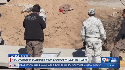 Mexico begins sealing up cross-border smuggling tunnel in Juarez