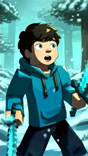 Minecraft but, OP snowball drop diamond sword 😱 #DreamScreenAI