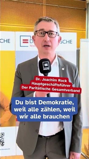 Du bist Demokratie: Dr. Joachim Rock, Hauptgeschäftsführer Der Paritätische Gesamtverband